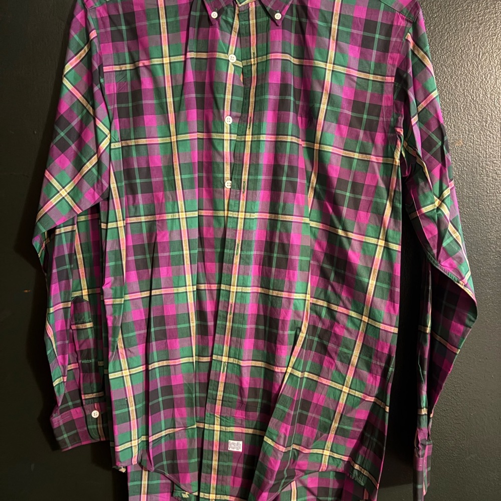 Ralph Lauren Green and Purple Plaid Shirt